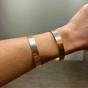Large Golden Tone Cuff Bracelet